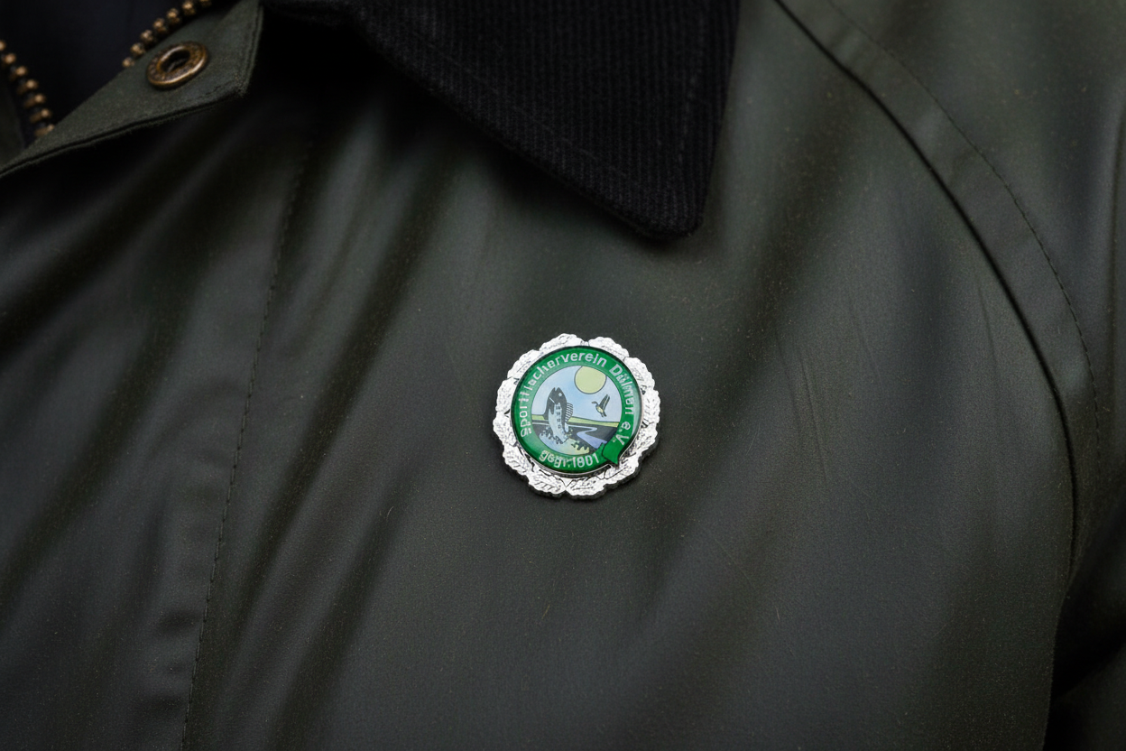 Anstecknadel für Angelverein und Landesanglerverband (Musterbeispiel)