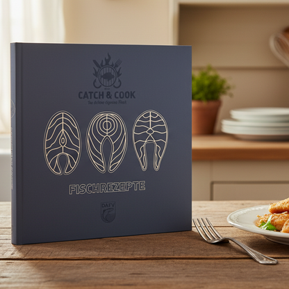 So sieht das neue Kochbuch "Fischrezepte" des DAFV aus. Die Rezepte stammen von Moritz Freudenthal.