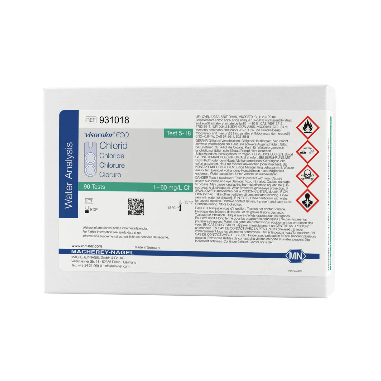 MACHEREY-NAGEL  Kolorimetrischer Test VISOCOLOR ECO Chlorid (931018)