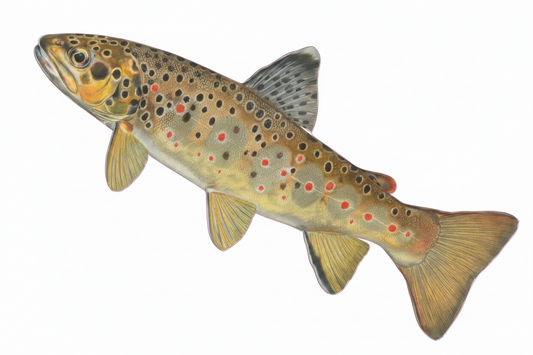 Deko-Fisch „Bachforelle“ mit 87 cm - auf stabiler STADUR-Platte