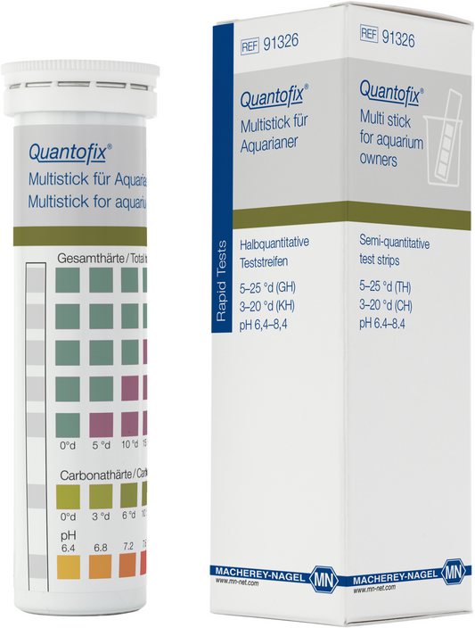 MACHERY-NAGEL Halbquantitative Teststreifen QUANTOFIX Multistick für Aquarianer 100 Tests