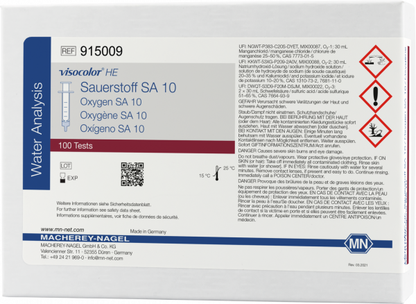 MACHEREY-NAGEL Titrimetrischer Test VISOCOLOR HE Sauerstoff SA 10 (915009)