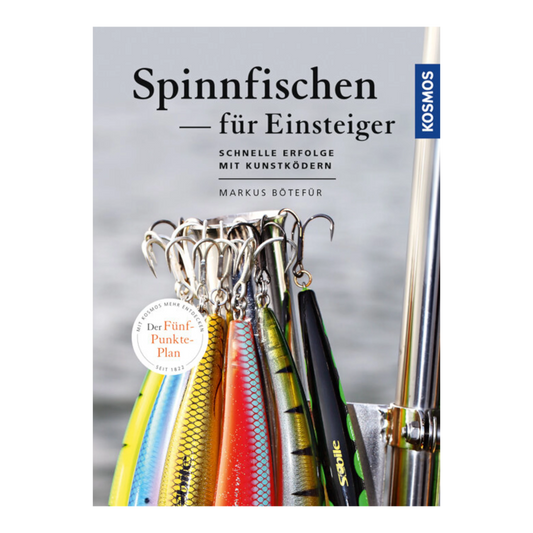 Spinnfischen für Einsteiger wurde von Markus Bötefür geschrieben und enthält den fünf Punkte Plan für schnelle Erfolge mit Kunstködern, herausgegeben vom KOSMOS Verlag