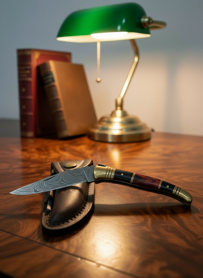 Edel: Das Damast-Taschenmesser mit Peka-Holz.